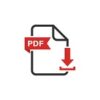 PDF file icon. Download document button. Vector flat illustration