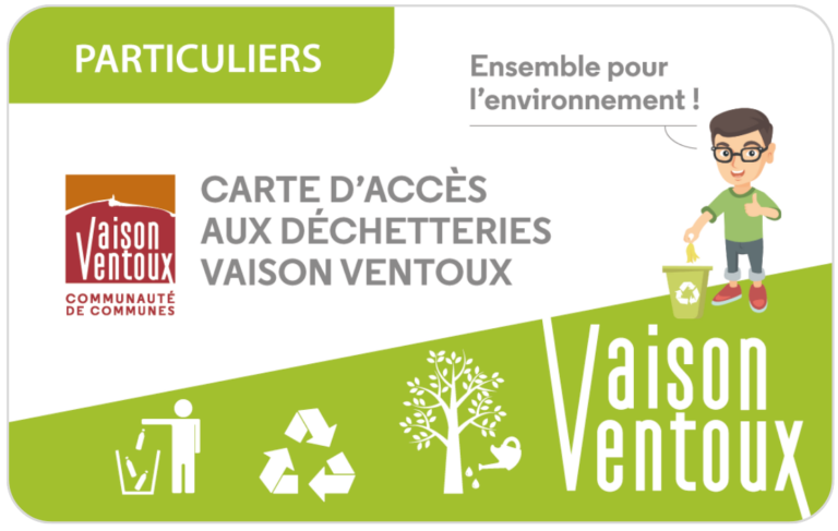 Visuel de la carte d'accès au déchetteries pour les particuliers.
