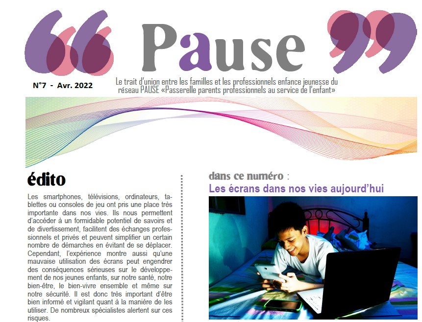 Première page du dernier numéro de La Gazette Pause.