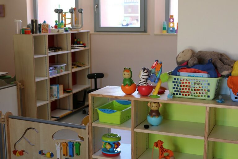 Du mobilier et des jouets à l'intérieur de la crèche Les p'tits malins à Sablet.