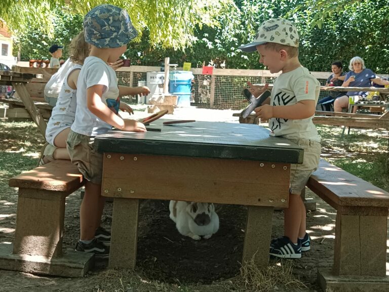 Des enfants du Relais petite enfance font un pique-nique.