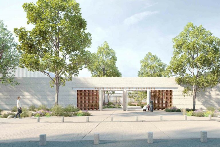 Vue en trois dimensions de l'entrée du Pôle culture jeunesse intercommunal.